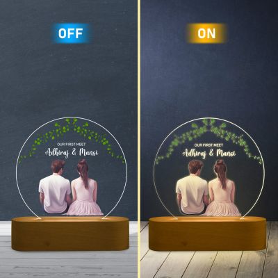 Personalized Couple Night Lamp Custom Name Light Gift for Anniversary Valentines Birthday Gift for Couple Husband Wife Girlfriend Boyfriend Warm White Light